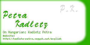 petra kadletz business card